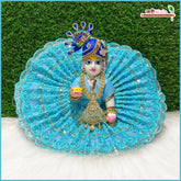 Embroidery Net Thread Sitara Work Sky Blue Laddu Gopal Poshak